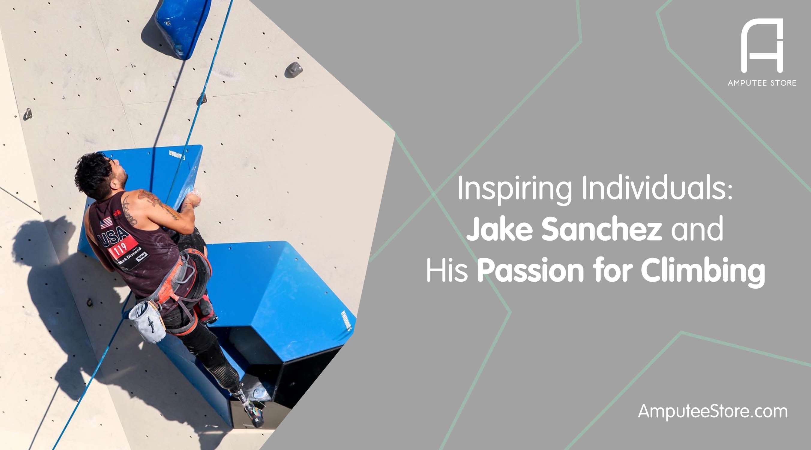 Jake Sanchez is an adaptive amputee who competes worldwide in adaptive climbing.