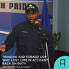 Shane Smith, a cop in Trinidad and Tobago, is back on duty after losing his limb in an accident.