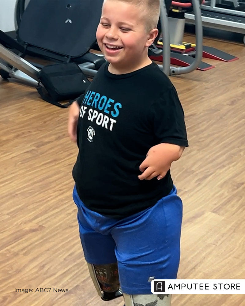 Zach Harrell, a 10-year-old double-leg amputee, pushes through adversity and enjoys life.