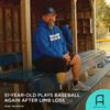 51-year-old Paul Landry Jr. plays baseball again after a leg amputation.
