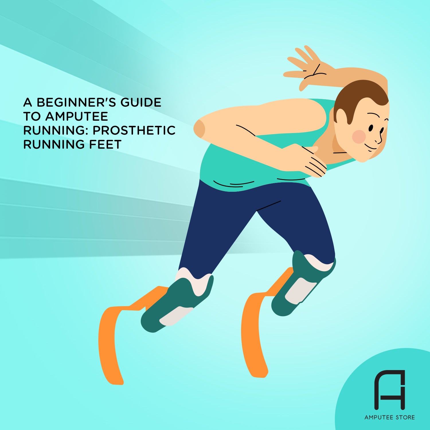 A bilateral below knee amputee using running blades.