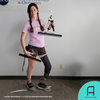 Adaptive athlete Caitlin Conner tests a para speed skate prototype.