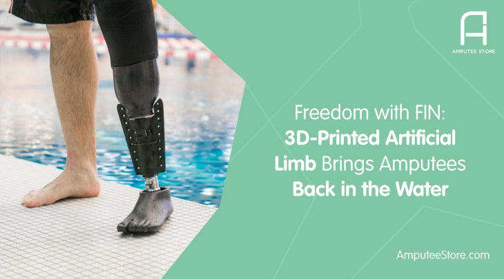 The Fin is a 3D printed product that allows amputees to swim faster in the water.