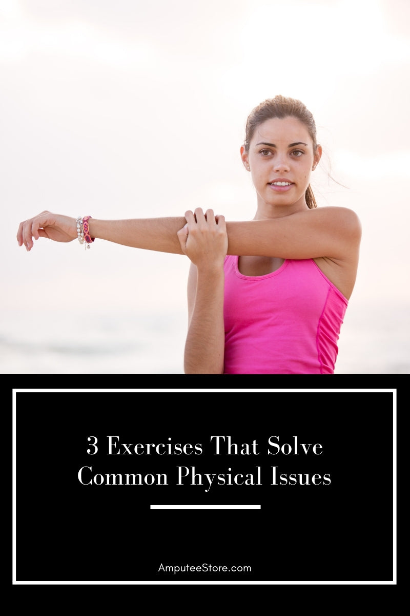 For amputees, common physical issues can be resolved through planking, back extension, and pelvic tilt exercises.
