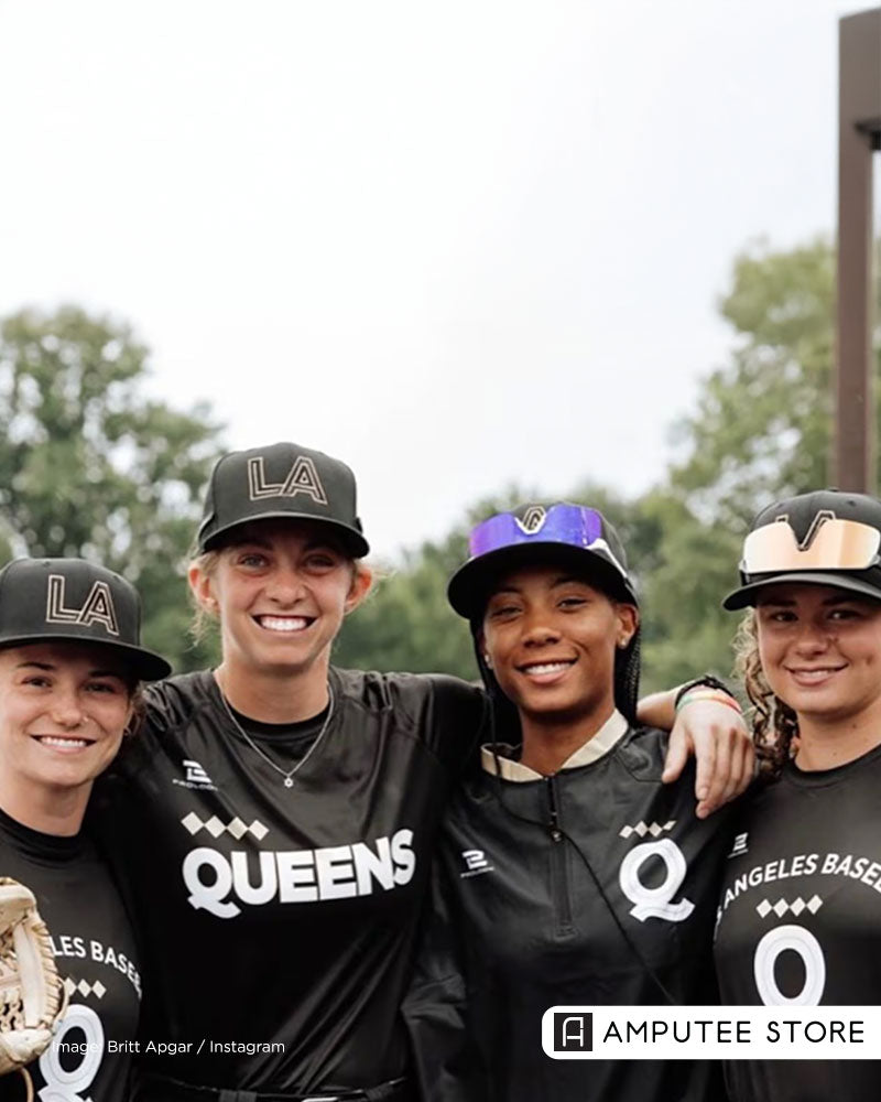 Britt Apgar with Los Angeles baseball teammates. 