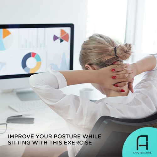 This sitting shoulder-opener exercise is perfect for people with limb loss and limb differences.