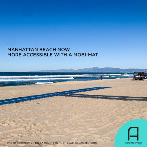 Officials installed Mobi-Mats on the sands of Manhattan Beach, making it accessible to prosthetic users.