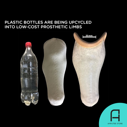 Low-cost prosthetic limbs are being created from plastic bottles.