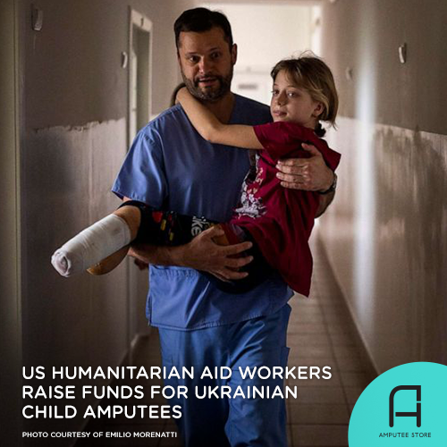 US humanitarian aid workers are raising funds to help Ukrainian child amputees get treatment and prosthetic limbs.
