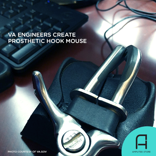 VA engineers invent a prosthetic hook computer mouse for upper-limb amputees.