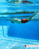 Amputee swimmer completing a freestyle stroke underwater, illustrating swimming as a low-impact, full-body workout after limb loss.