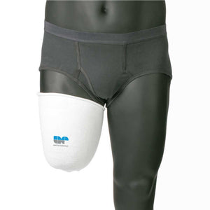 Above knee prosthetic sock to manage bucket fit.