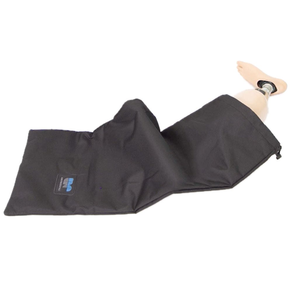 Padded prosthetic bag drawstring for easy carrying.