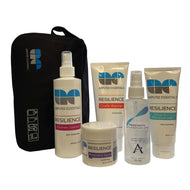 Prosthetic core skin care kit regimen for amputees.