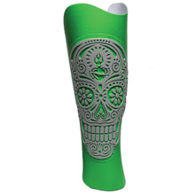 Load image into Gallery viewer, Gray skull with green back ground custom cover.