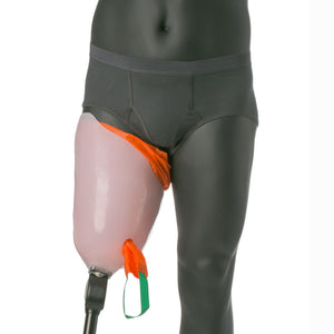 Pull the Arion Proth Pro slip-on aid thru the suction valve opening to apply your prosthesis.