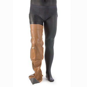 Dry Pro waterproof prosthetic leg cover creates a vacuum seal so you can swim or shower with your prosthetic.