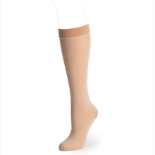 Load image into Gallery viewer, Knit-Rite Prosthetic Cosmetic BK caucasian skin tone cosmetic stockings for a bk prosthetic leg.