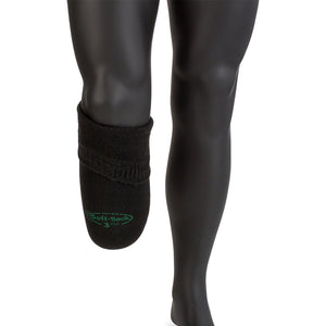 Knit-Rite Hugger Top Soft Sock reflected to show fleeced soft inside of black prosthetic sock.