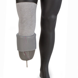 Place the Liner-Liner amputee sock over your stump and underneath your liner.  Simply roll your prosthetic liner over your limb without affecting prosthetic suspension.