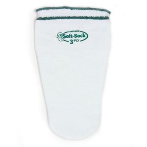 Knit-Rite soft sock with coolmax 3-ply prosthetic sock for sweating.