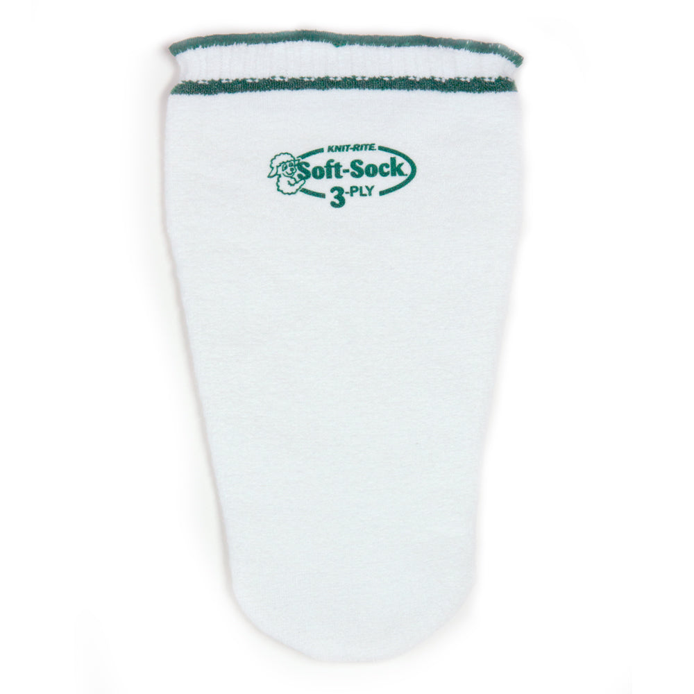 Knit-Rite soft sock with coolmax 3-ply prosthetic sock for sweating.