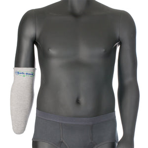 Knit-rite soft sock with xstatic is available for arm amputees who wear a prosthetic arm.