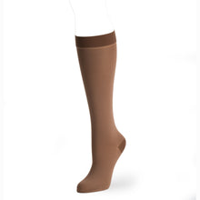Load image into Gallery viewer, Improve the look of your prosthetic leg with knit-rite cosmetic hosiery in brown skin tone.