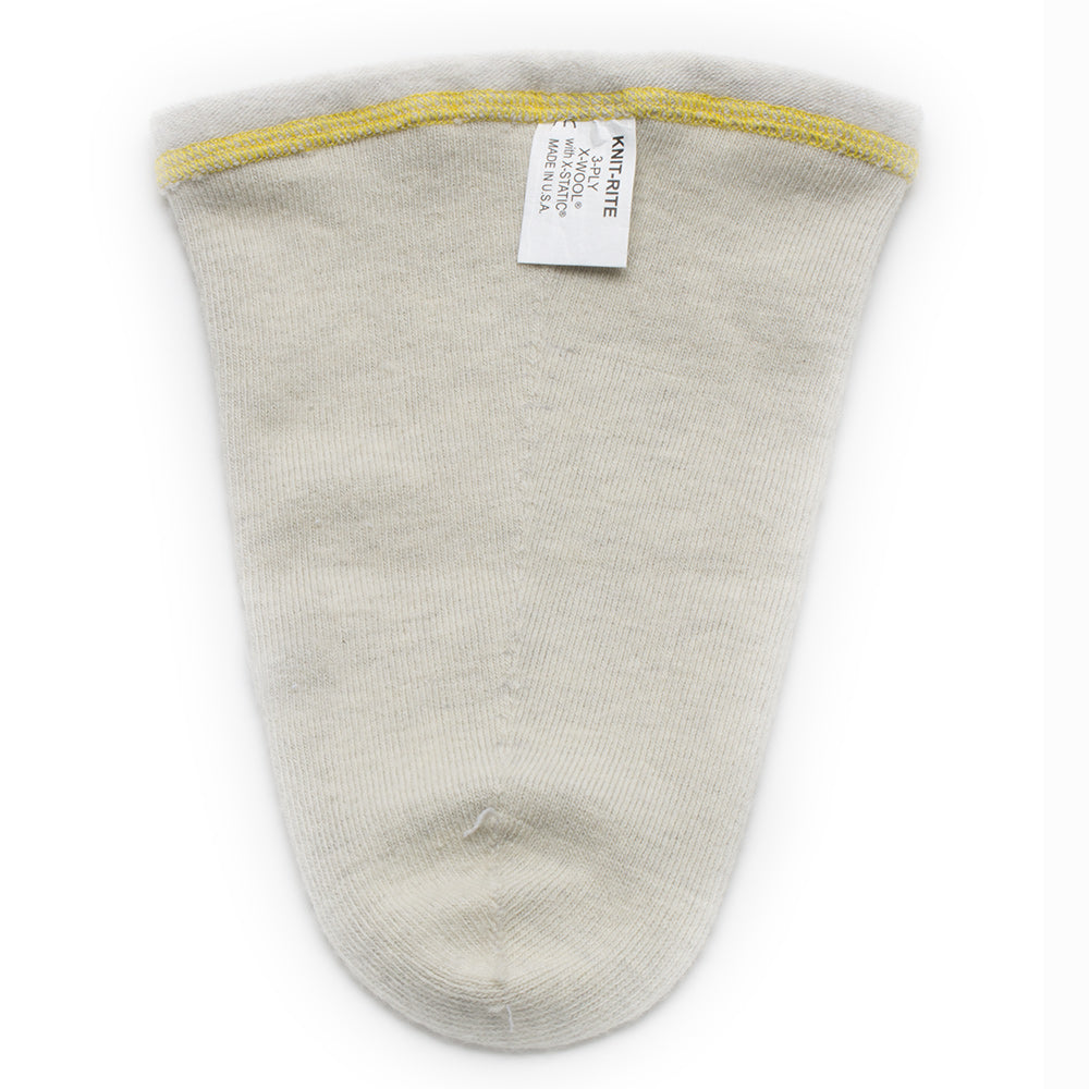 Knit-Rite X-Wool prosthetic sock made with x-static and absorbent wool.